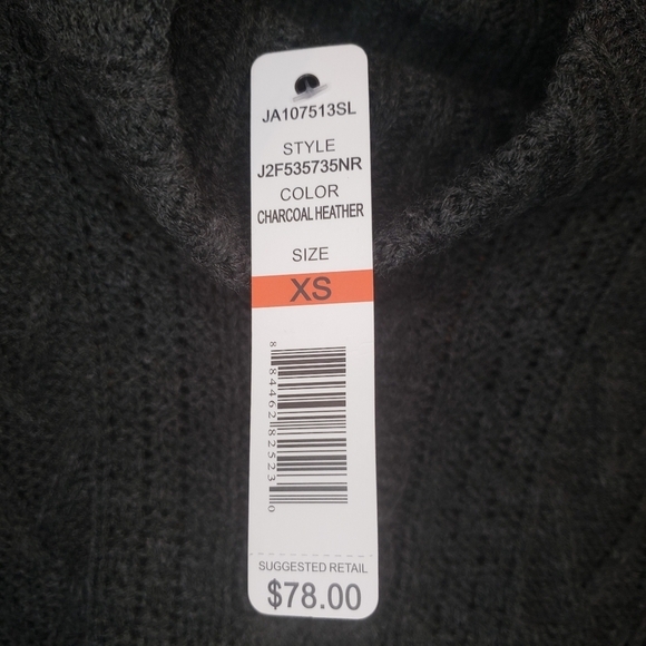 Joseph A. Oversized Cable Knit Sweater in Charcoal heather - Size XS - Picture 4 of 9